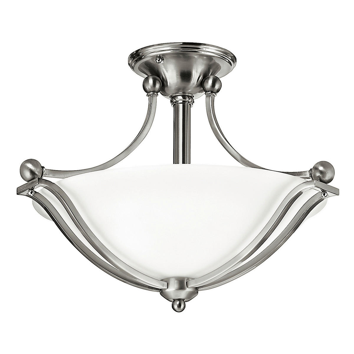 DECKENLEUCHTE  48.9/35.6 cm    - Nickelfarben, Natur, Glas/Metall (48.9/35.6cm) - Elstead Lighting