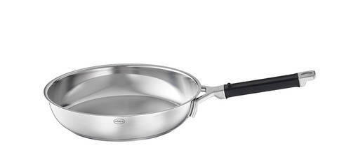 BRATPFANNE Silence Pro 28 cm  - Edelstahlfarben/Schwarz, Basics, Metall (28cm) - Rösle