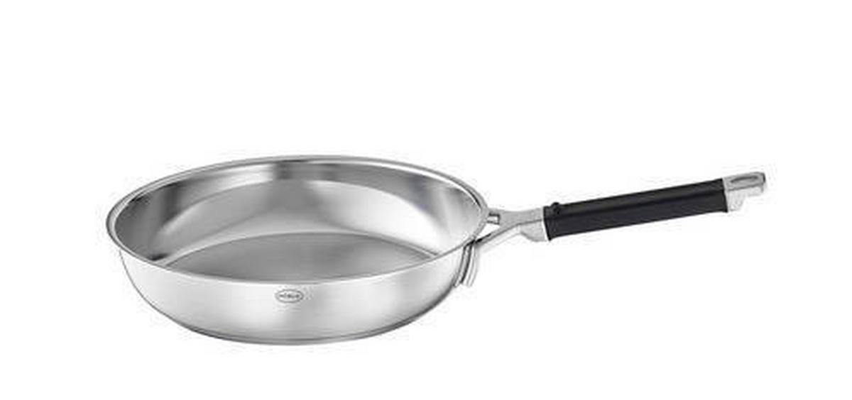 BRATPFANNE Silence Pro 28 cm  - Edelstahlfarben/Schwarz, Basics, Metall (28cm) - Rösle