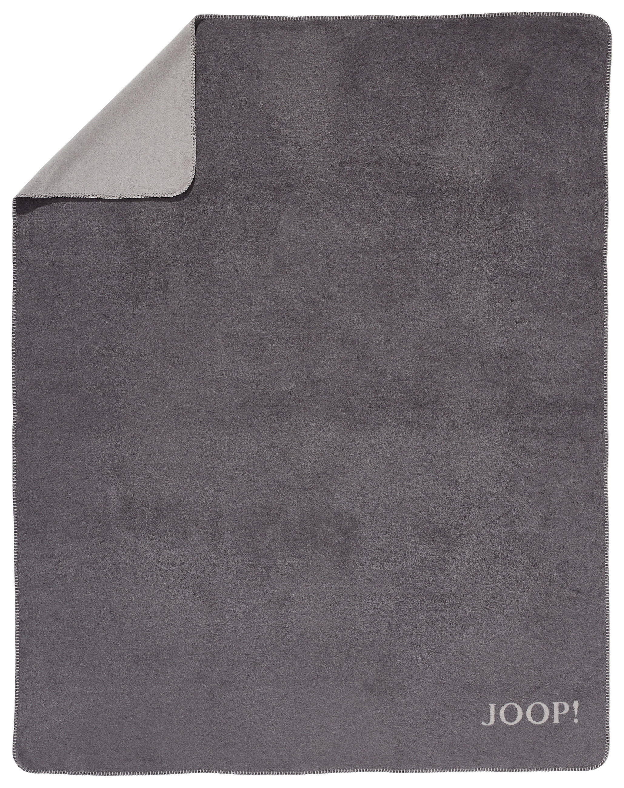 Joop! Wohndecke Uni-Doubleface Graphit, Hellgrau 150x200 cm