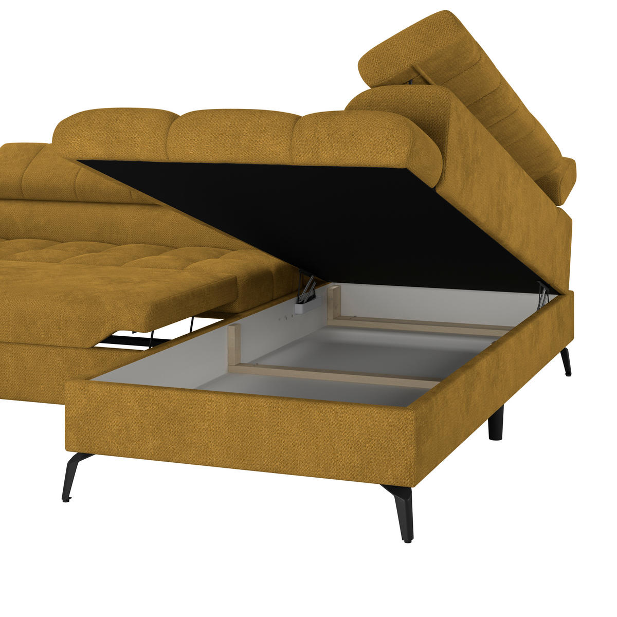ECKSOFA in Terracotta  - Terracotta/Schwarz, Trend, Kunststoff/Textil (261/203cm) - Livetastic