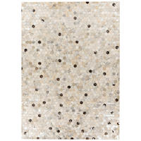 LEDERTEPPICH 80/150 cm Grau, Silberfarben  - Silberfarben/Grau, KONVENTIONELL, Leder/Textil (80/150cm)