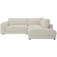 ECKSOFA in Cord Creme  - Creme/Schwarz, Design, Kunststoff/Textil (265/224cm) - Hom`in