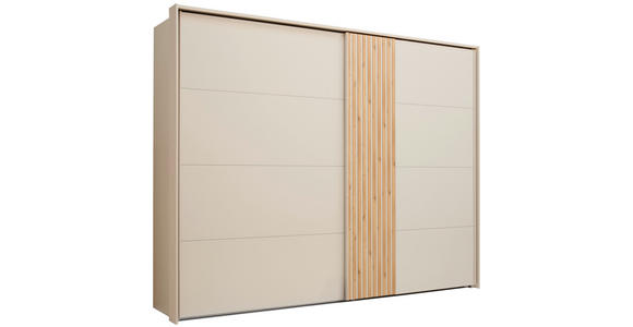 SCHWEBETÜRENSCHRANK in Eichefarben, Champagner - Champagner/Eichefarben, Design, Glas/Holzwerkstoff (281/223/68cm) - Novel