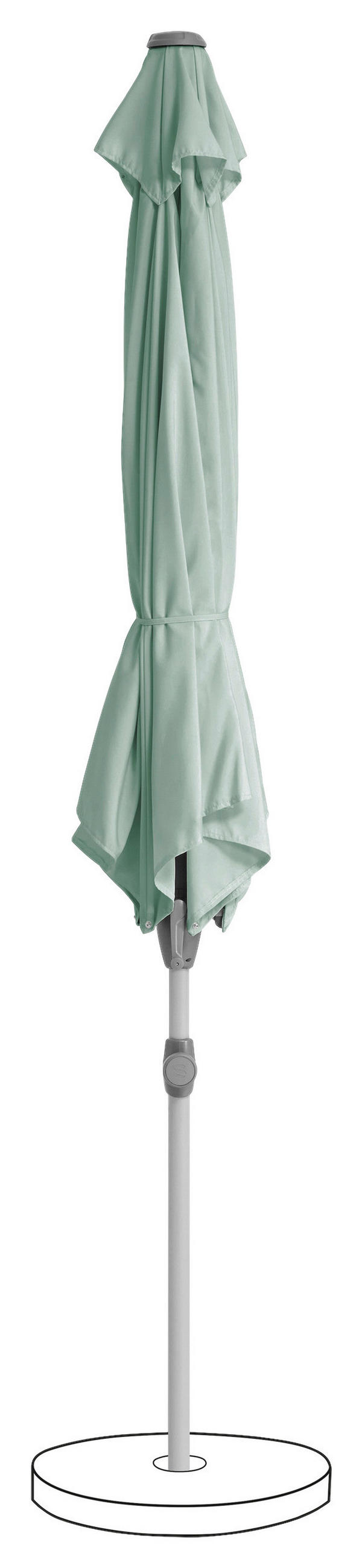 SONNENSCHIRM 300 cm Silberfarben  - Silberfarben/Hellgrün, KONVENTIONELL, Textil/Metall (300cm) - Suncomfort by Glatz