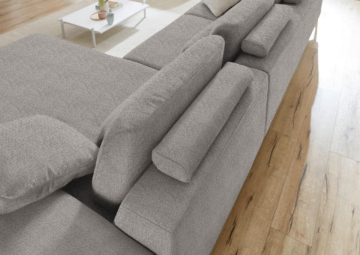 ECKSOFA in Flachgewebe Braun  - Wildeiche/Braun, Design, Holz/Textil (334/193cm) - Niels Andersson