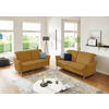 2,5-SITZER in Lederlook (vegan) Gelb  - Gelb/Nickelfarben, MODERN, Textil/Metall (185/89/109cm) - Livetastic
