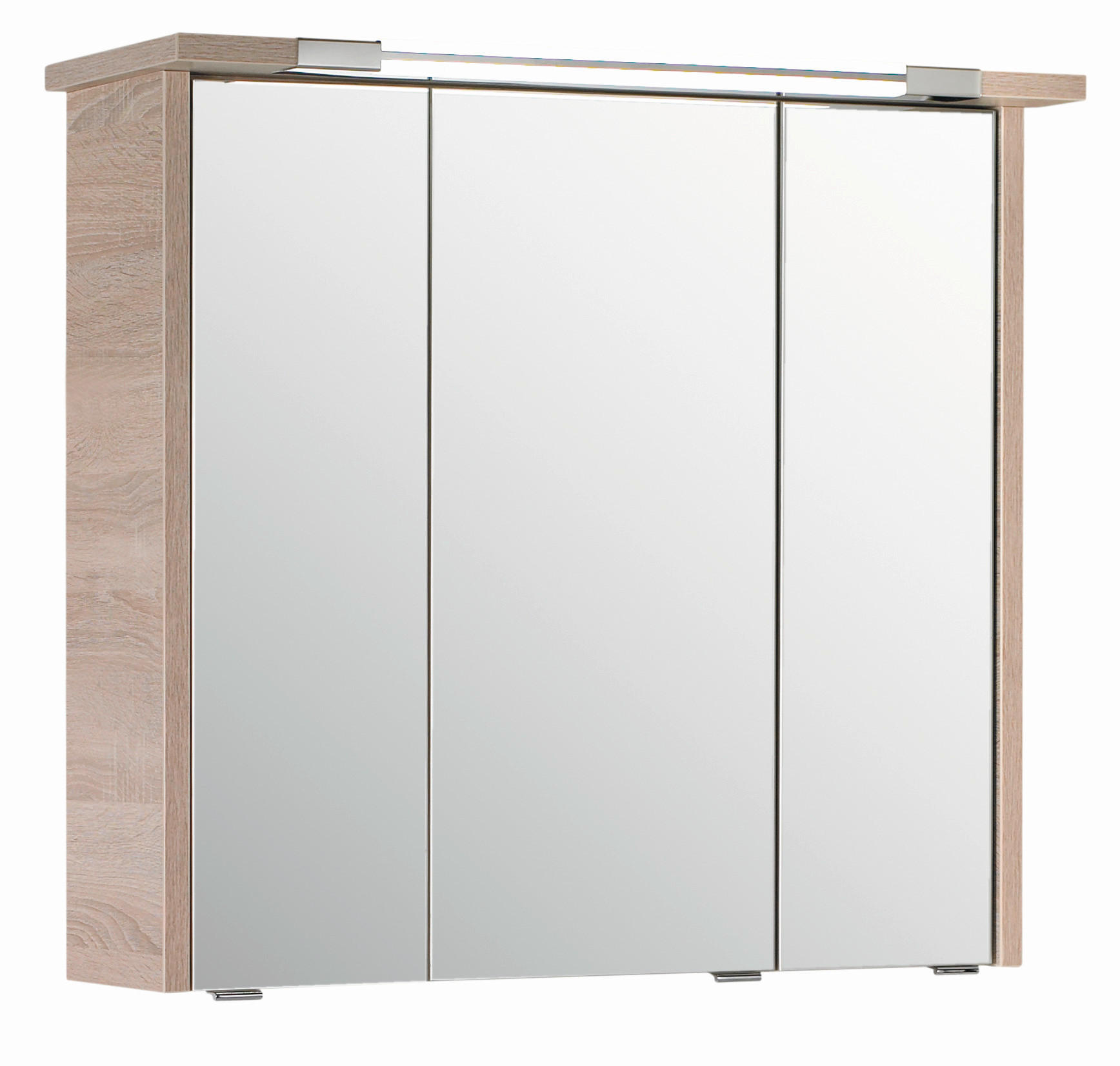 OMARA Z OGLEDALOM - barve kroma/barve hrasta, Design, kovina/steklo (75/72/20cm) - Xora