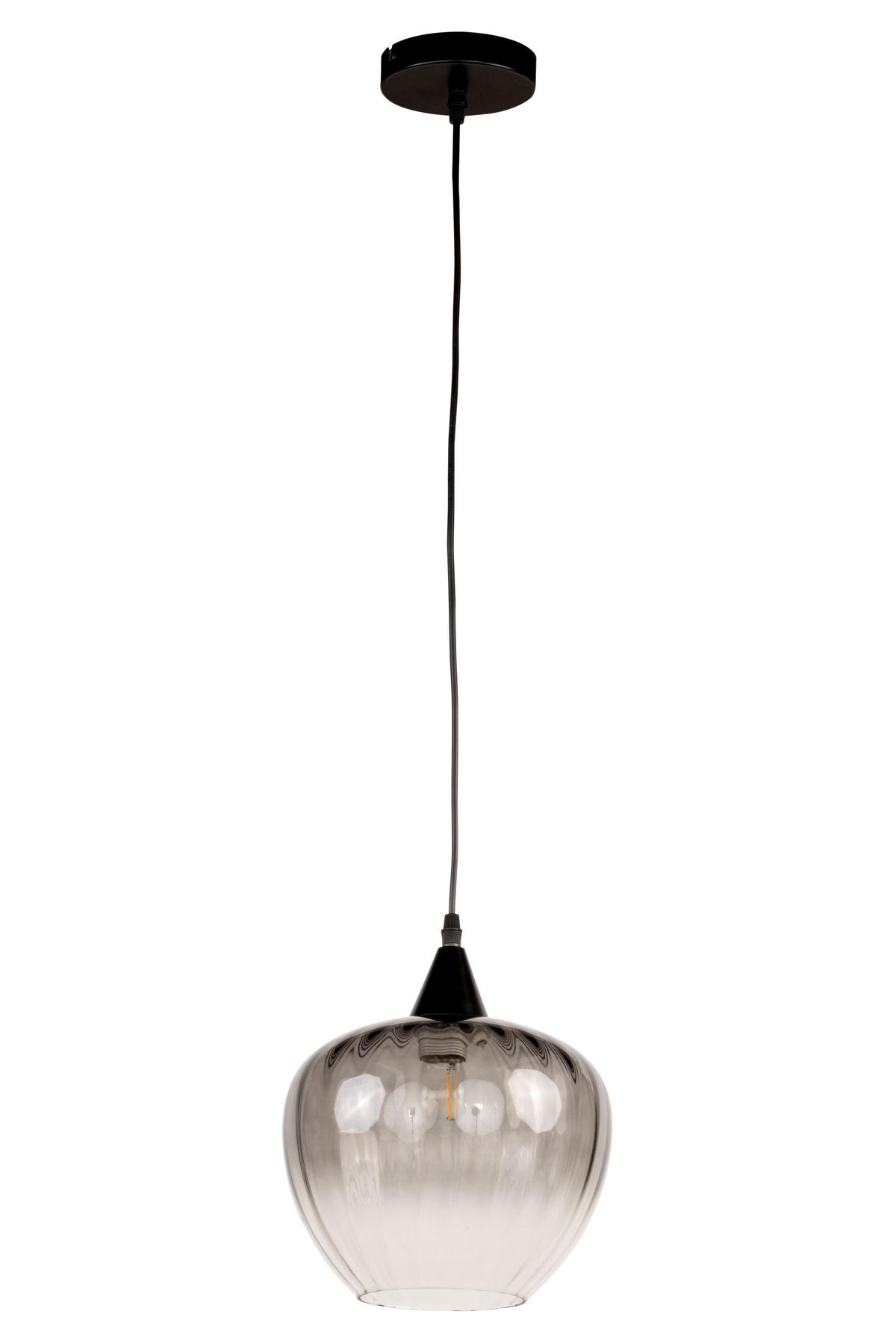 HÄNGELEUCHTE 23/150 cm  - Schwarz/Grau, Basics, Glas/Metall (23/150cm) - Dieter Knoll
