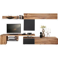 WOHNWAND  in Anthrazit, Eichefarben  320/178/56,7 cm  - Eichefarben/Anthrazit, Natur, Glas/Holz (320/178/56,7cm) - Voglauer