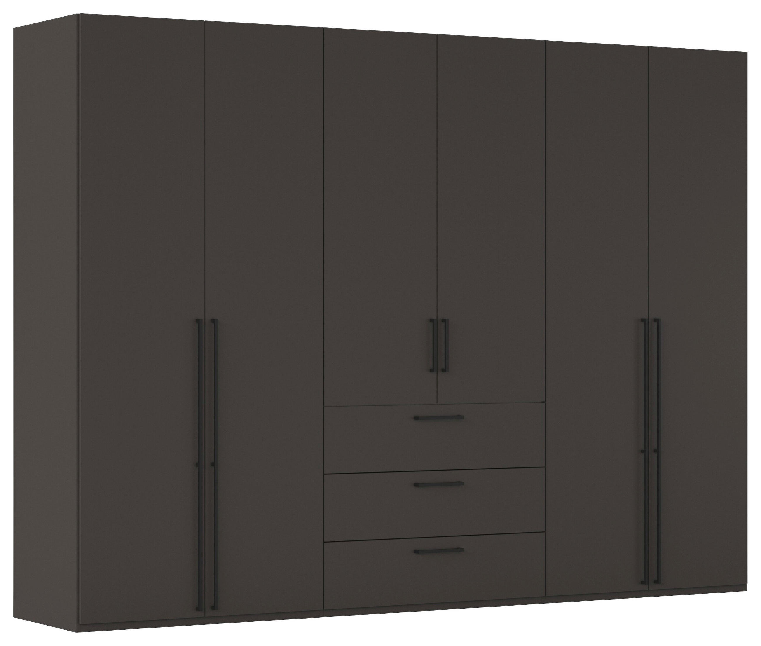 DREHTÜRENSCHRANK 301/223/61 cm,  in Graphitfarben, 6-türig  - Schwarz/Graphitfarben, Basics, Holzwerkstoff/Metall (301/223/61cm) - Novel