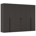 DREHTÜRENSCHRANK 301/223/61 cm,  in Graphitfarben, 6-türig  - Schwarz/Graphitfarben, Basics, Holzwerkstoff/Metall (301/223/61cm) - Novel