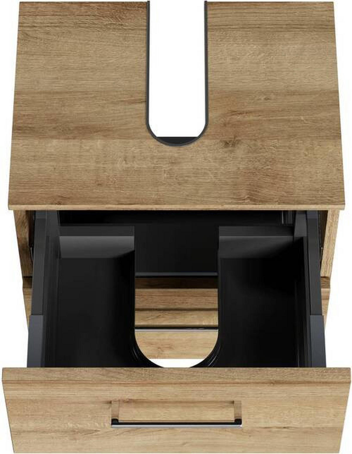 WASCHBECKENUNTERSCHRANK 45/49,8/33,3 cm  - Chromfarben/Hellbraun, KONVENTIONELL, Holzwerkstoff/Metall (45/49,8/33,3cm) - Sadena