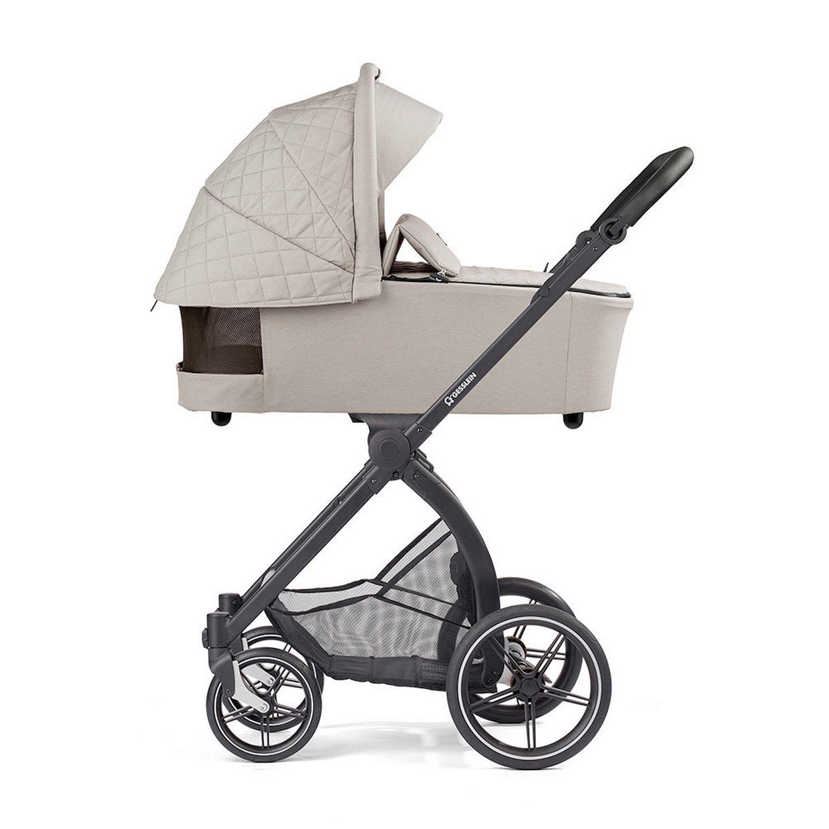 KINDERWAGENSET  FX4 Swing Set  Steingrau  - Hellgrau/Schwarz, Basics, Textil (100/55/130cm) - Gesslein