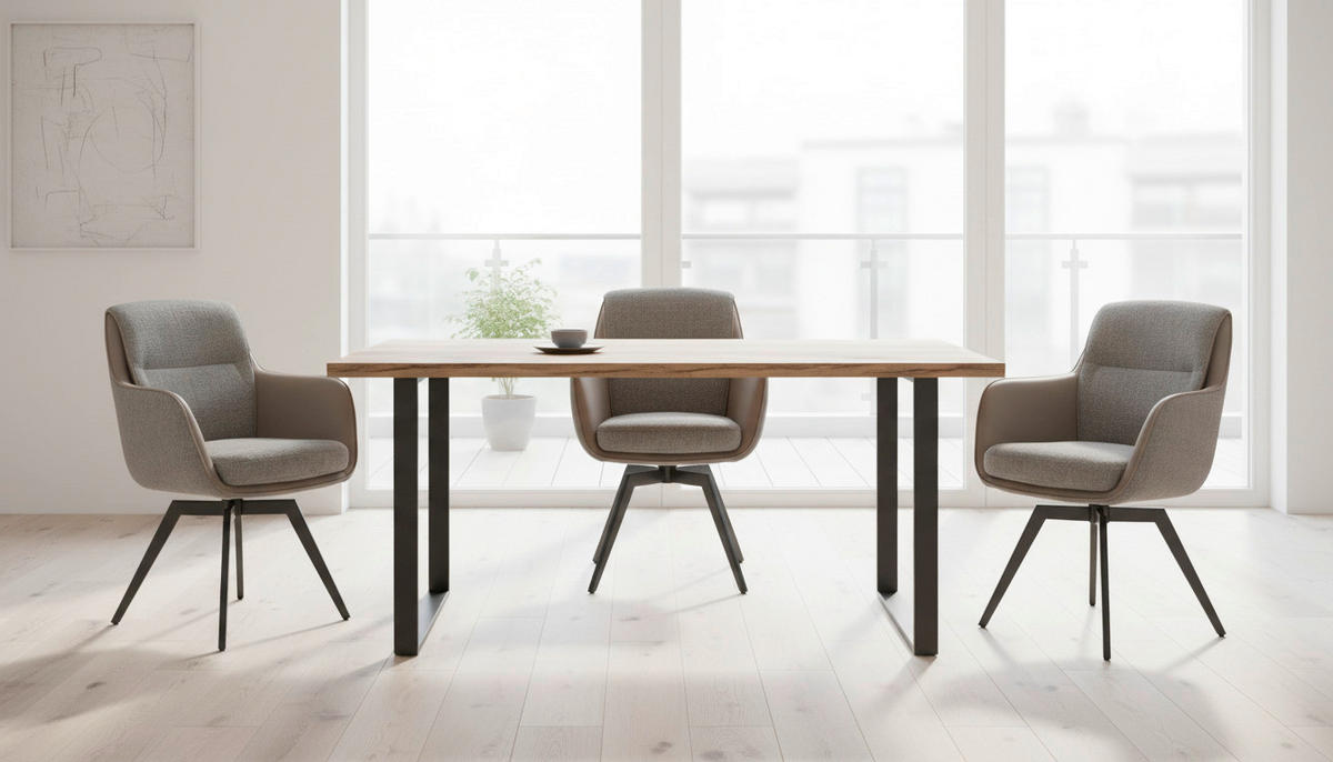 ARMLEHNSTUHL  in Eisen Chenille, Jacquard  - Schwarz/Grau, MODERN, Textil/Metall (62/92/68cm) - Livetastic