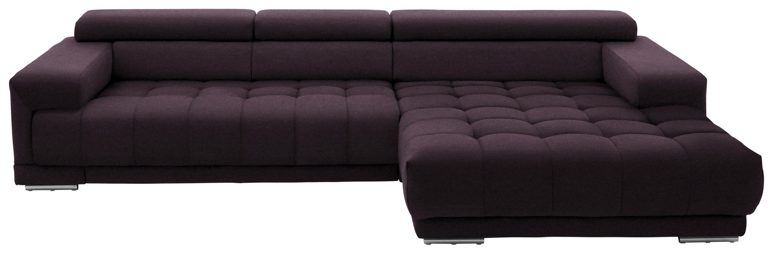 ECKSOFA  in Mikrofaser Lila, Flieder  335/190 cm  - Silberfarben/Lila, Design, Textil/Metall (335/190cm) - Beldomo Speed