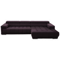 ECKSOFA  in Mikrofaser Lila, Flieder  335/190 cm  - Silberfarben/Lila, Design, Textil/Metall (335/190cm) - Beldomo Speed