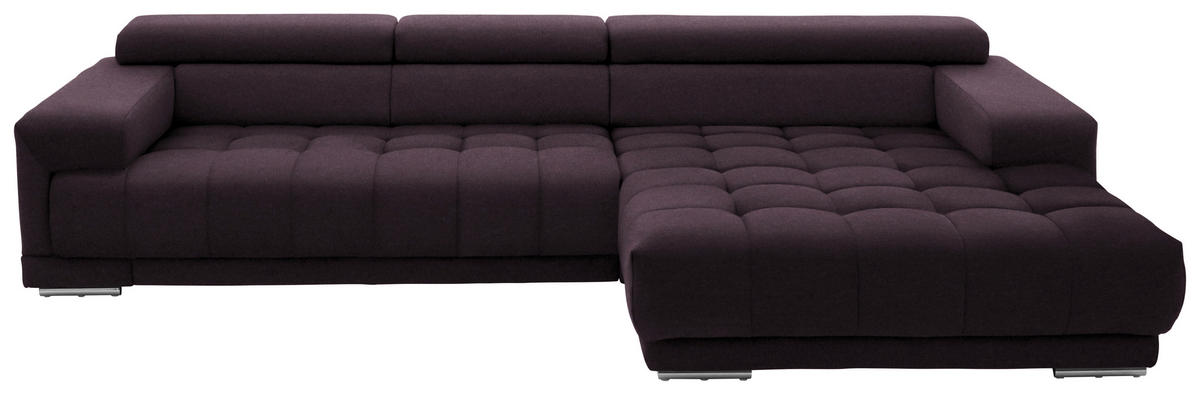 ECKSOFA  in Mikrofaser Lila, Flieder  335/190 cm  - Silberfarben/Lila, Design, Textil/Metall (335/190cm) - Beldomo Speed