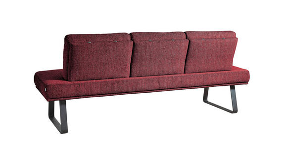 SITZBANK 224/92/78 cm  in Rot  - Rot/Schwarz, Design, Textil/Metall (224/92/78cm) - Dieter Knoll