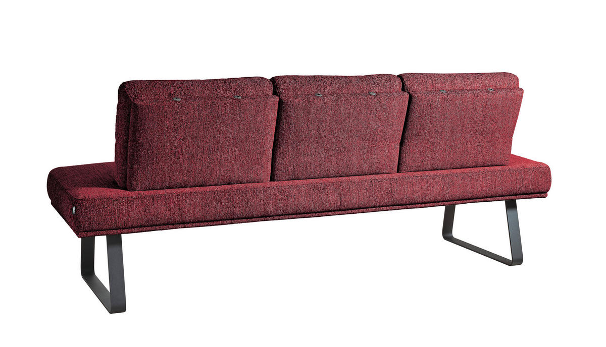 SITZBANK 224/92/78 cm  in Rot  - Rot/Schwarz, Design, Textil/Metall (224/92/78cm) - Dieter Knoll
