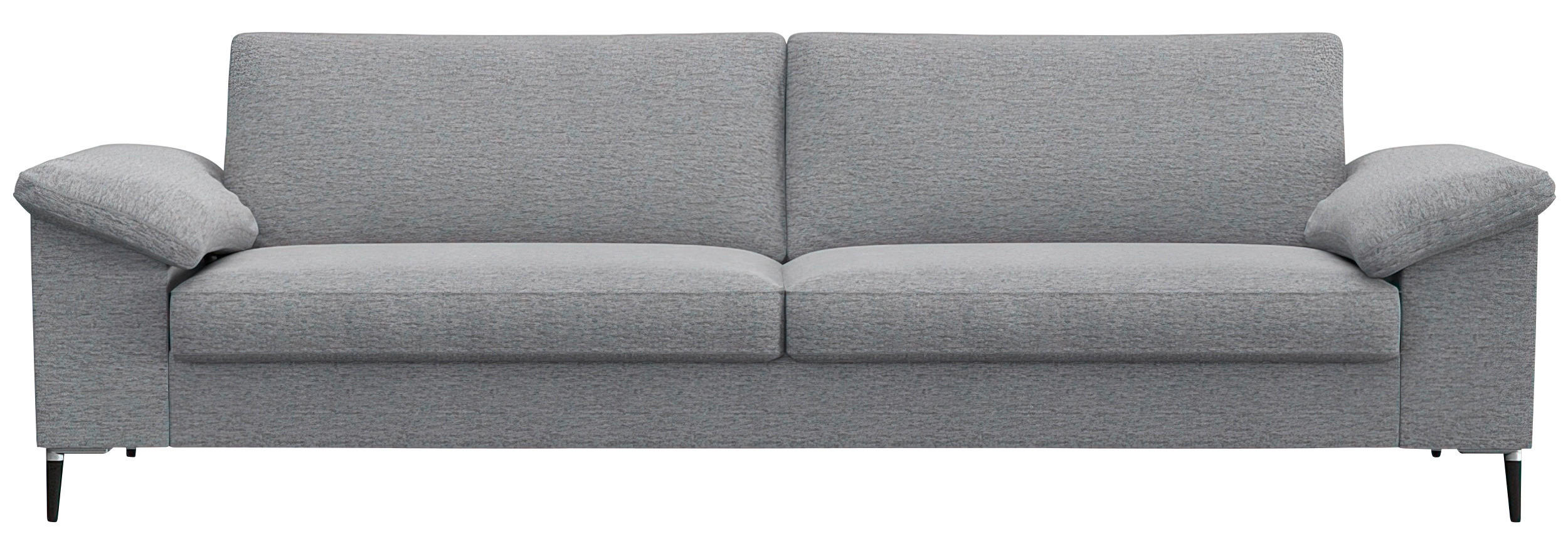 3-SITZER-SOFA Flachgewebe Hellgrau - Hellgrau/Alufarben, Design, Textil/Metall (241/84,5/92cm) - Livetastic
