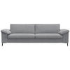 3-SITZER-SOFA Flachgewebe Hellgrau  - Hellgrau/Alufarben, Design, Textil/Metall (241/84,5/92cm) - Livetastic