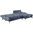 ECKSOFA in Chenille Dunkelblau  - Schwarz/Dunkelblau, MODERN, Textil/Metall (290/182cm) - Hom`in