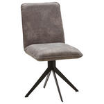 STUHL  in Stahl Lederlook Metall, Textil  - Graubraun/Schwarz, Design, Textil/Metall (46,5/87/64cm) - Voleo