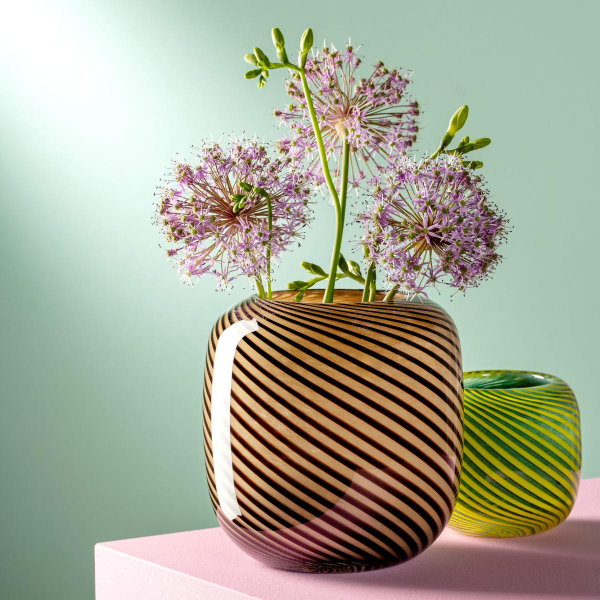 VASE  - Beige/Braun, KONVENTIONELL, Glas (15,50/15,50/15,50cm) - Leonardo