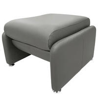 HOCKER Echtleder Anthrazit  - Anthrazit/Silberfarben, Design, Leder/Metall (62/42/60cm) - Livetastic