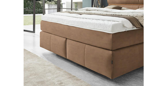 BOXSPRINGBETT 180/200 cm in Eichefarben, Hellbraun - Hellbraun/Eichefarben, KONVENTIONELL, Holz/Kunststoff (180/200cm) - Dieter Knoll