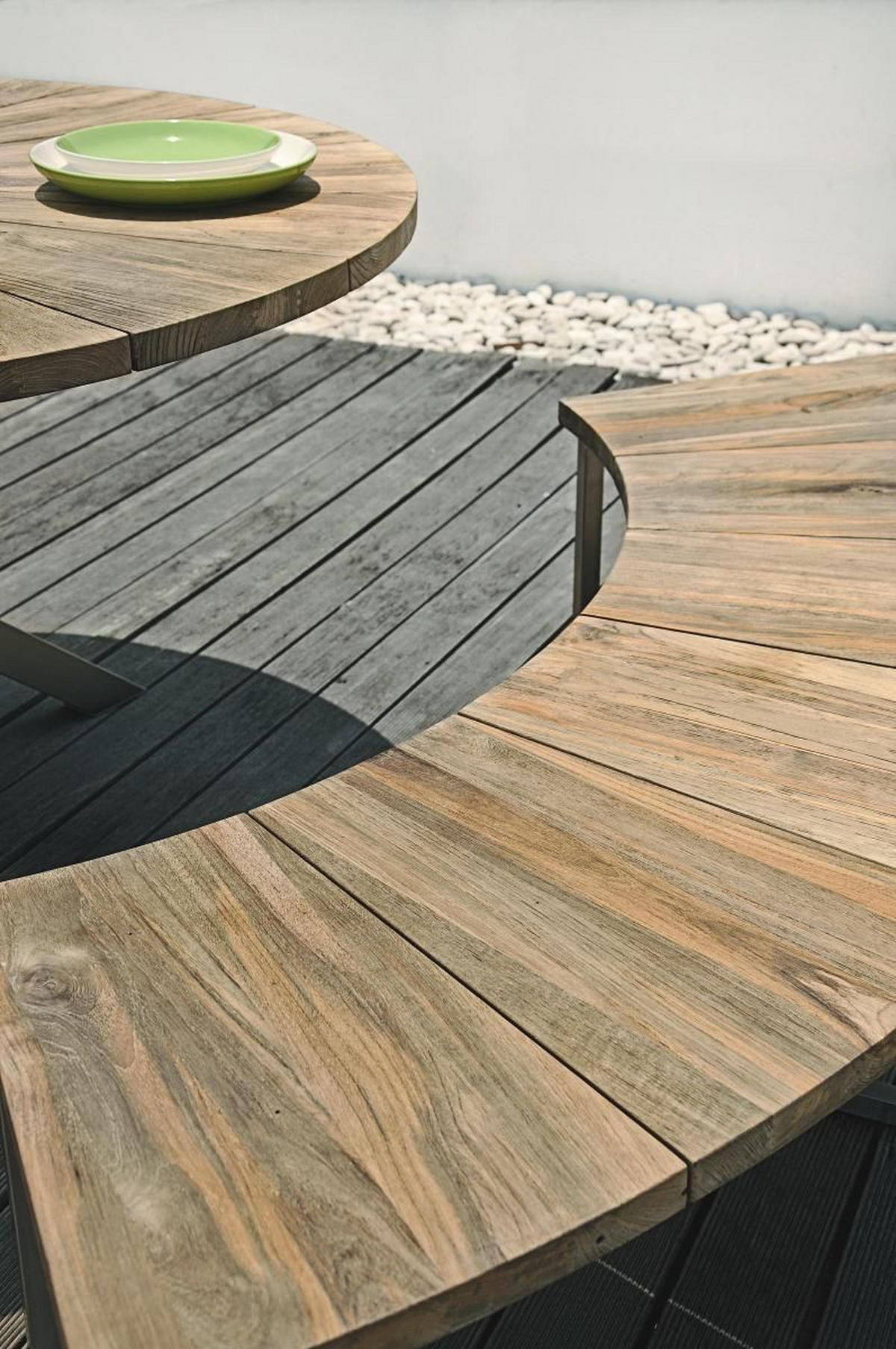 GARTENBANK 171/45/70 cm Recyclingholz, Teakholz  Edelstahl  - Edelstahlfarben/Naturfarben, Design, Holz/Metall (171/45/70cm) - Zebra 
