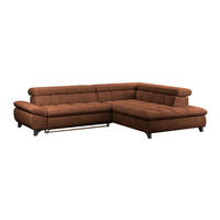 ECKSOFA Cognac Chenille  - Chromfarben/Cognac, KONVENTIONELL, Textil/Metall (312/234cm) - Livetastic