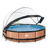 POOL-SET 360/76 cm  - Braun, KONVENTIONELL, Kunststoff (360/76cm) - EXIT Toys