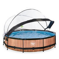POOL-SET 360/76 cm  - Braun, KONVENTIONELL, Kunststoff (360/76cm) - EXIT Toys
