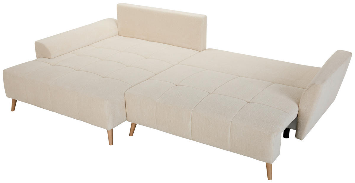 ECKSOFA Creme Webstoff  - Buchefarben/Creme, KONVENTIONELL, Holz/Textil (169/294cm) - Carryhome
