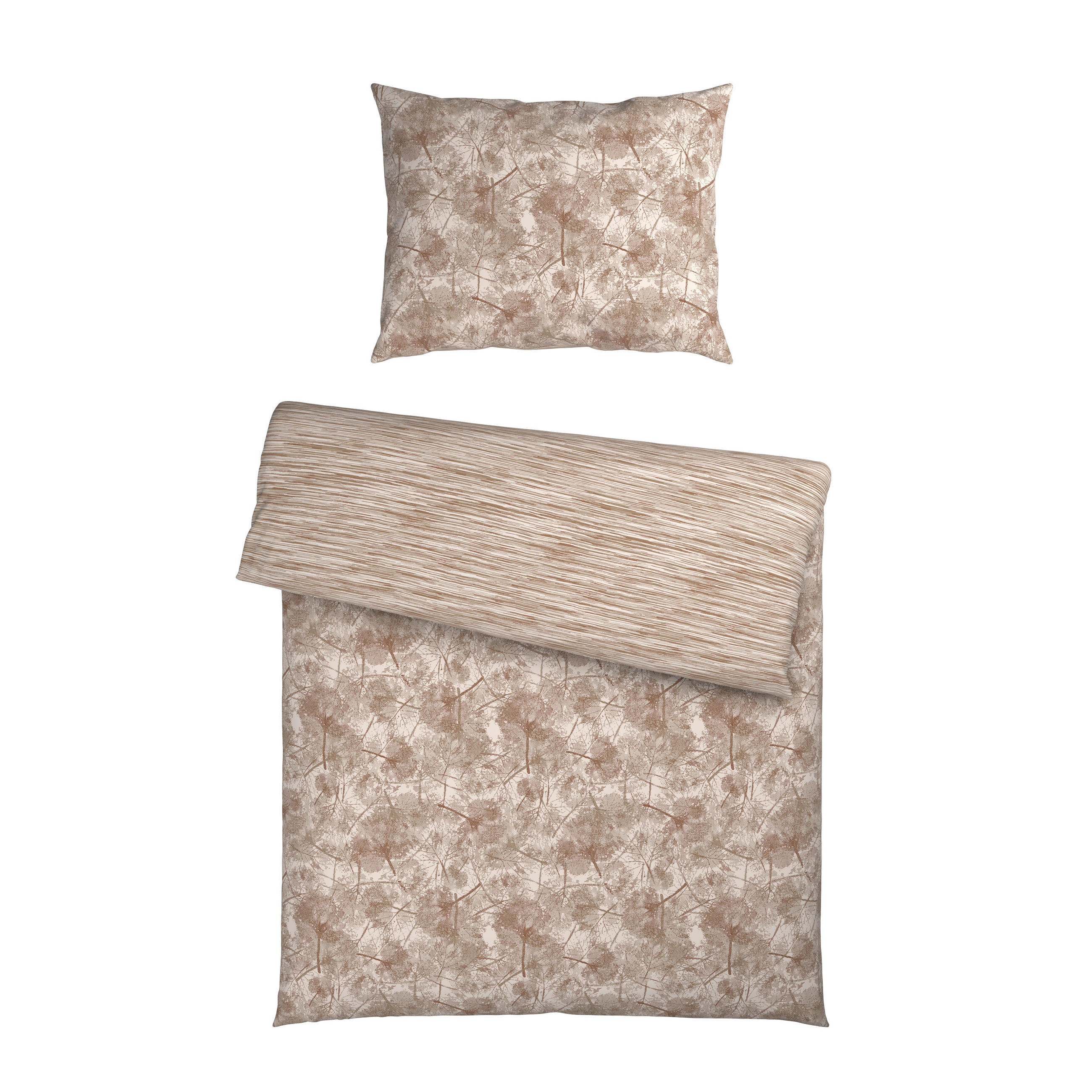 WENDEBETTWÄSCHE 2-teilig Satin 140/200 cm  - Beige, KONVENTIONELL, Textil (140/200cm) - Novel