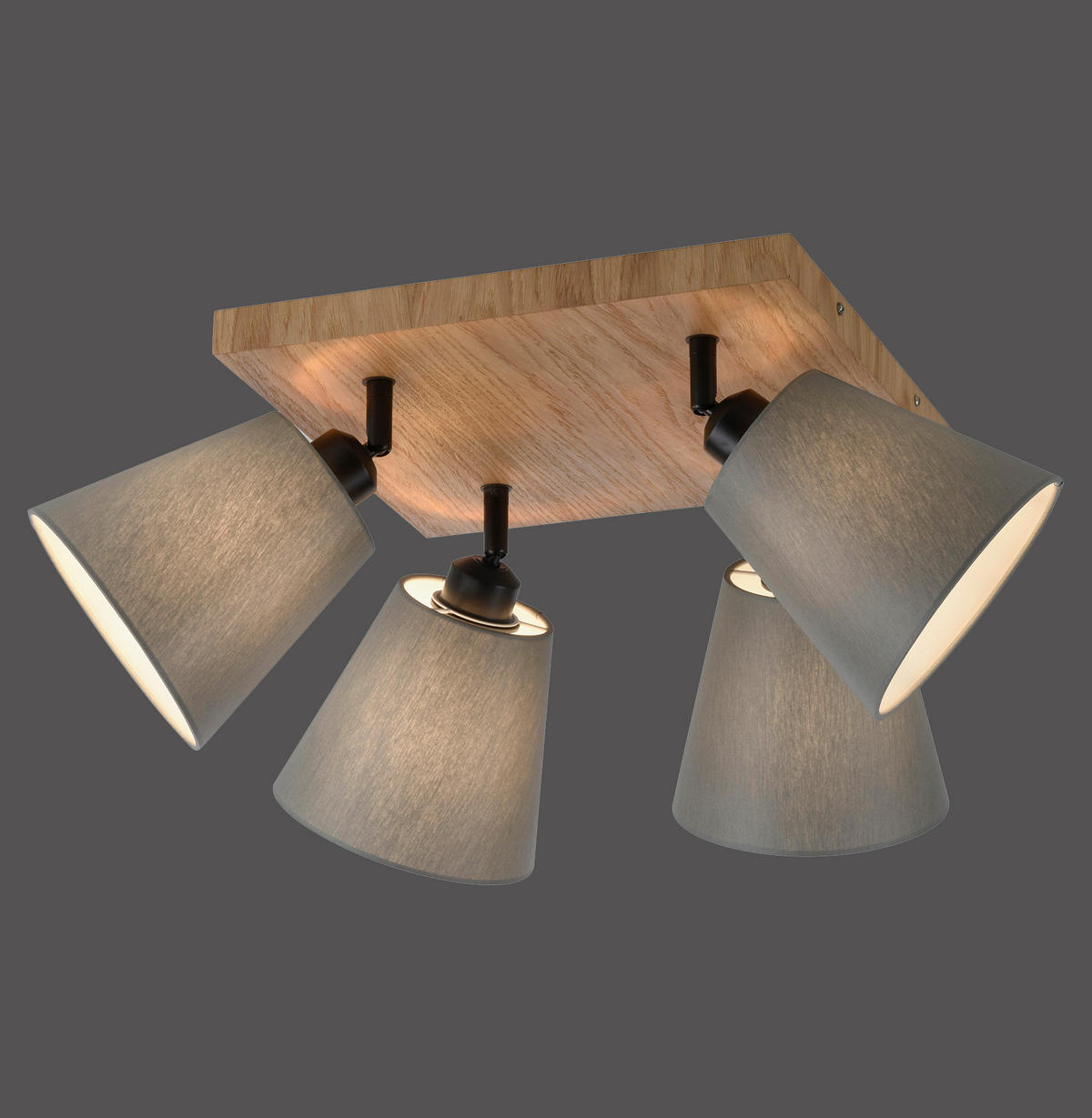 DECKENLEUCHTE    77/28/26 cm  - Natur, Holzwerkstoff/Metall (77/28/26cm)