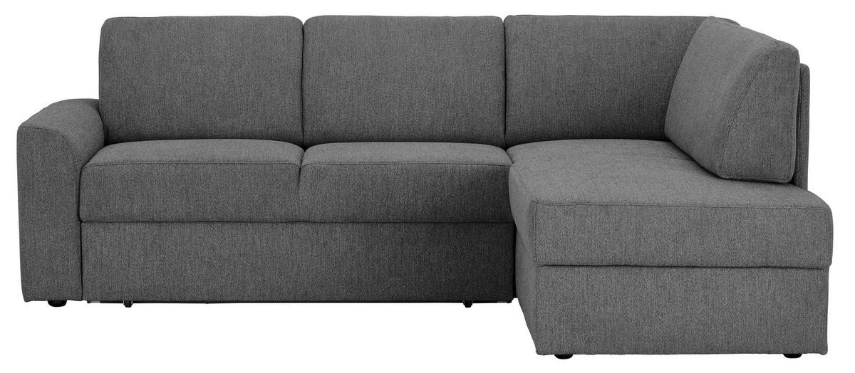 WOHNLANDSCHAFT  in Webstoff Grau  - Schwarz/Grau, KONVENTIONELL, Kunststoff/Textil (224/165cm) - Xora