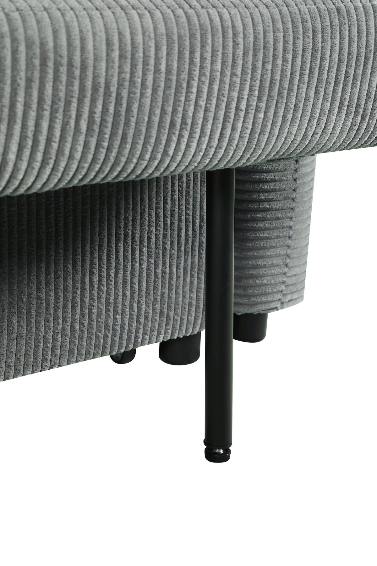 SCHLAFSOFA Cord Dunkelgrau  - Dunkelgrau/Schwarz, Design, Kunststoff/Textil (150/86/90cm) - MID.YOU