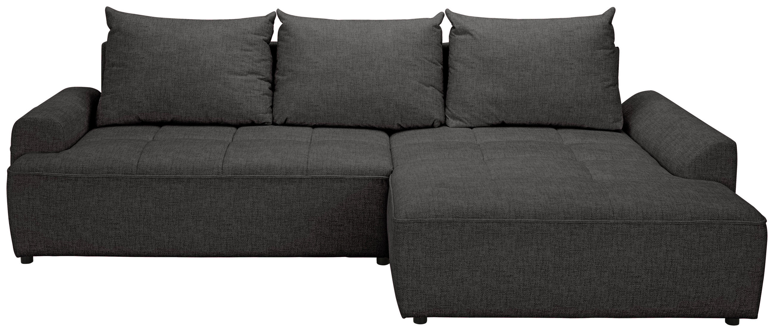 ECKSOFA Anthrazit Mikrofaser  - Anthrazit/Schwarz, KONVENTIONELL, Kunststoff/Textil (295/169cm) - Carryhome