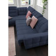 ECKSOFA in Webstoff Dunkelblau 216/302 cm - Schwarz/Dunkelblau, Design, Holz/Textil (216/302cm) - Xora