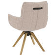 ARMLEHNSTUHL  Sitzfläche 360° drehbar, mit Griff Flachgewebe  Hellgrau  - Eichefarben/Hellgrau, Design, Holz/Textil (62/90/68cm) - Valnatura