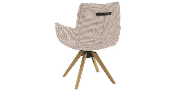 ARMLEHNSTUHL  Sitzfläche 360° drehbar, mit Griff Flachgewebe  Hellgrau  - Eichefarben/Hellgrau, Design, Holz/Textil (62/90/68cm) - Valnatura