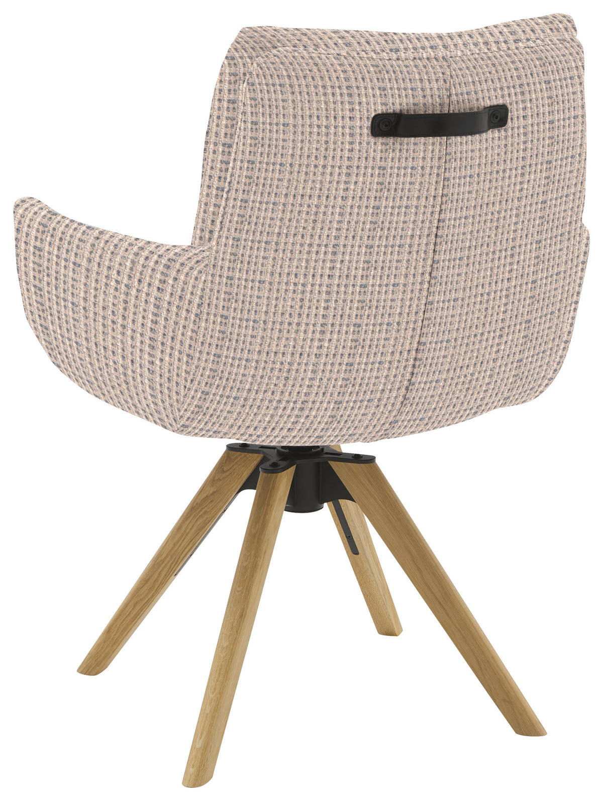 ARMLEHNSTUHL  Sitzfläche 360° drehbar, mit Griff Flachgewebe  Hellgrau  - Eichefarben/Hellgrau, Design, Holz/Textil (62/90/68cm) - Valnatura