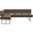 ECKBANK 165/227 cm  in Grau  - Schwarz/Grau, Design, Leder/Metall (165/227cm) - Moderano