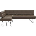ECKBANK 165/207 cm  in Grau  - Schwarz/Grau, Design, Leder/Metall (165/207cm) - Moderano