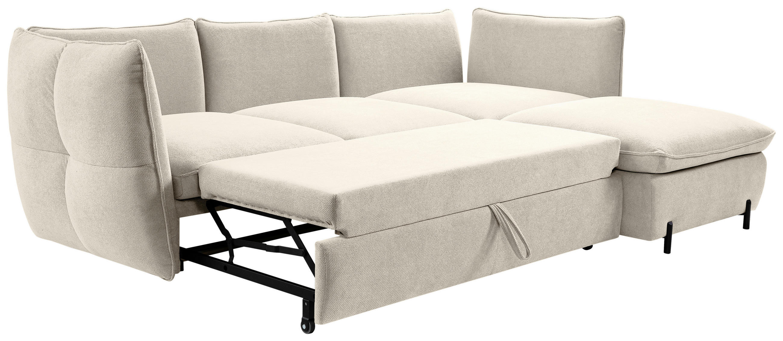 Thumbnail - Mid.you Ecksofa, Beige, Textil, 4-Sitzer, Füllung: Silikon, seitenverkehrt montierbar, L-Form, 262x178 cm, Made in EU, S...