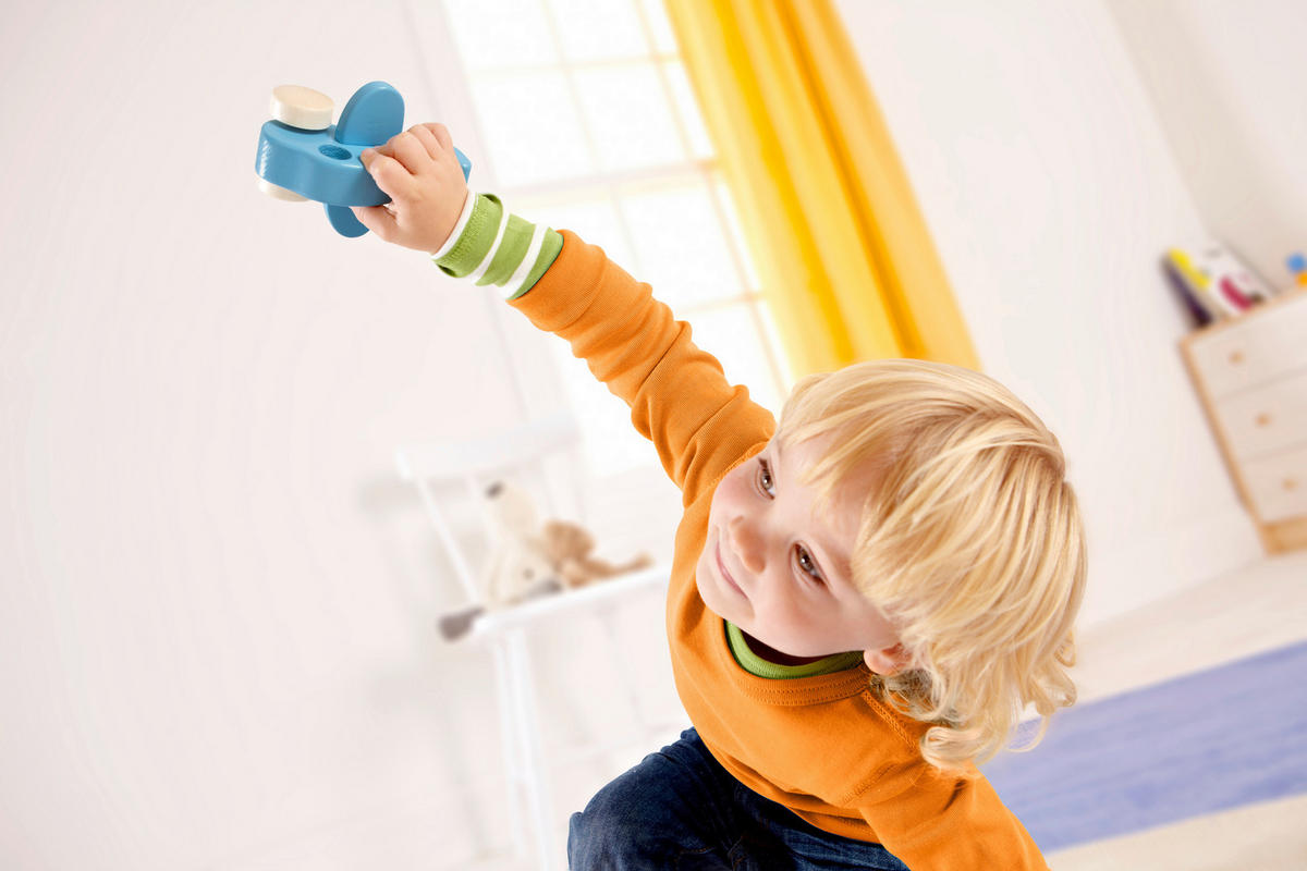 FLUGZEUG - Hellblau, Basics, Holz/Holzwerkstoff (12,5/9,6/6,6cm) - Hape