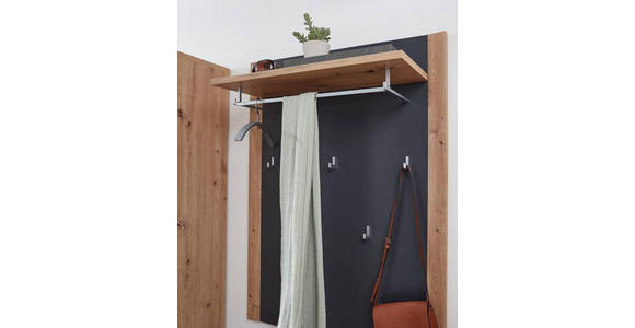 GARDEROBE 5-teilig  in 260/199/38 cm  - Graphitfarben/Eiche Artisan, Design, Holzwerkstoff/Textil (260/199/38cm) - Xora